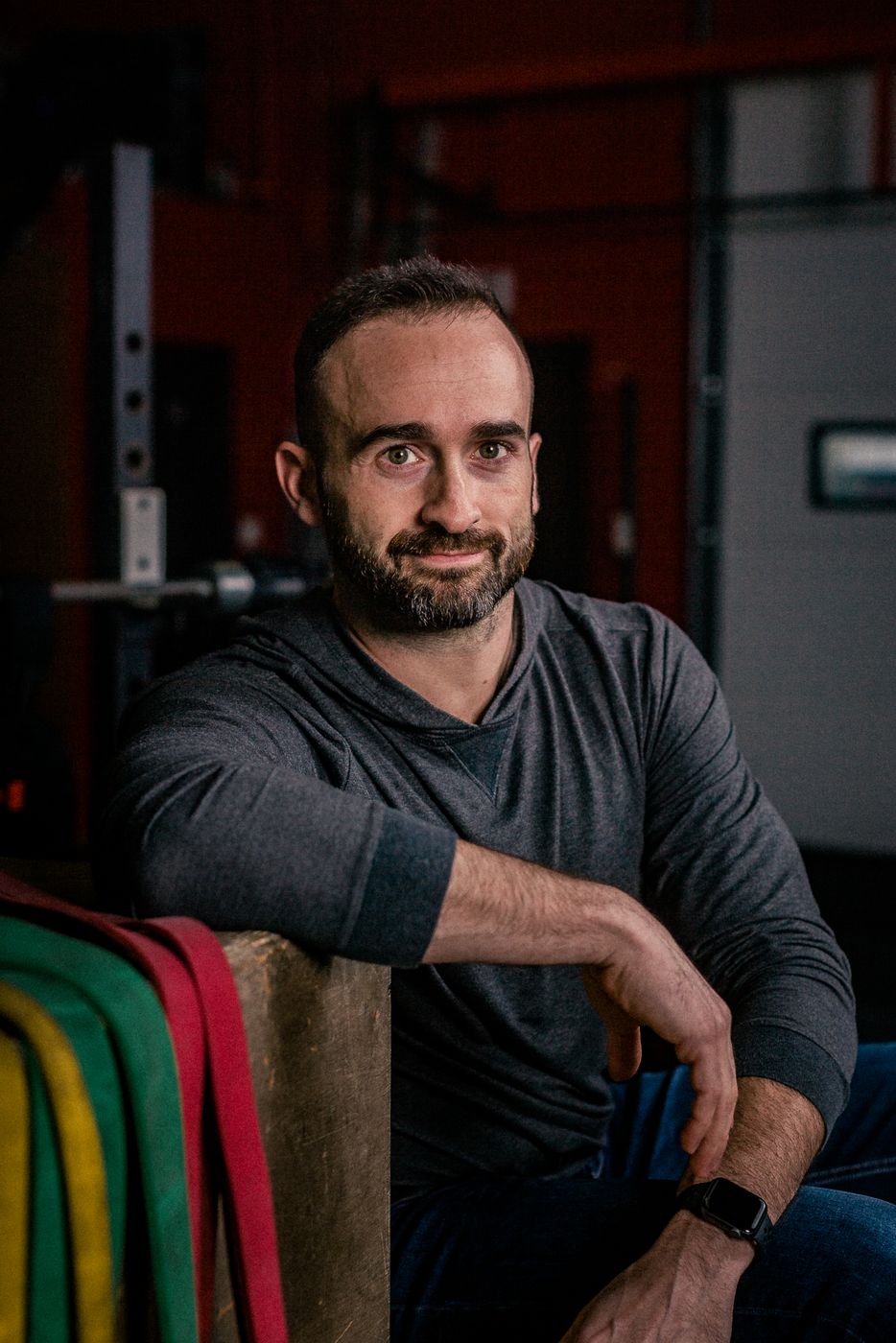 Tony Holbrook seated in the gym at Campus Athletics